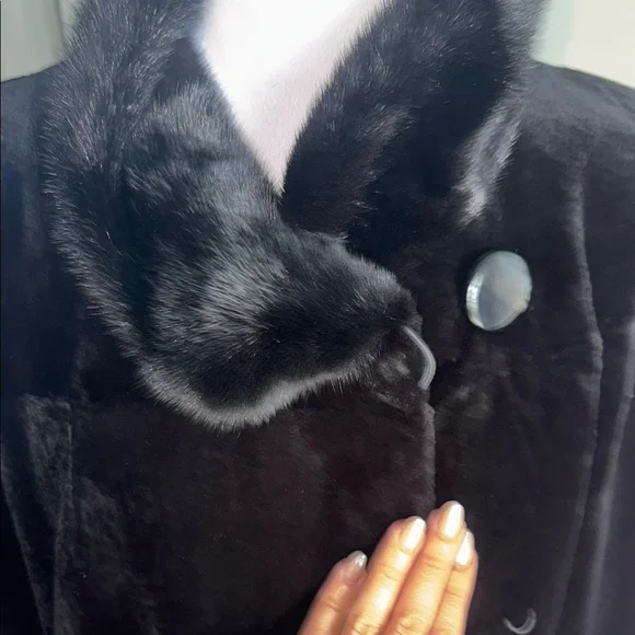 Luxurious Black Rex Rabbit Italian Coat